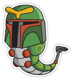 the boba fett helmet sticker is shown