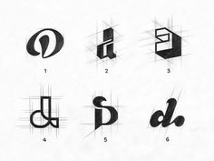 some type of alphabets that are in different shapes and sizes, with the letter d on