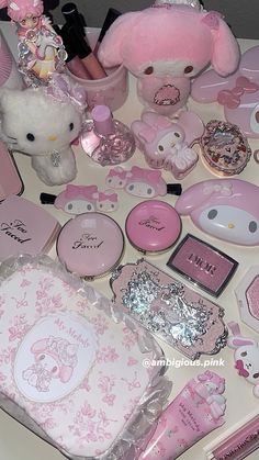 Im just a girl #pink #mymelody #toofaced #charmmykitty #dolly #coquette Dolly Pink Aesthetic, Pink Dolly Aesthetic, My Melody Items, Pink Objects, Dolly Aesthetic, Dolly Coquette, Im Just A Girl, Pink Items, Charmmy Kitty