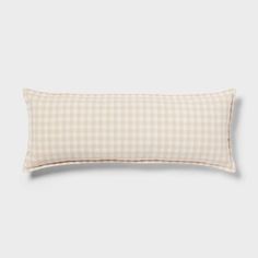 the gingham checkered pillow in beige