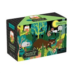 the puzzle box is filled with animals and plants