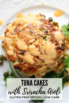 tuna cakes with sricha aioli gluten - free option low - carb