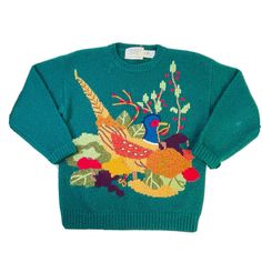 VTG 80s Womens Medium Hand Knit Cowichan Wool Pheasant Bird Crewneck Sweater Comes from a smoke free - pet friendly home Tagged size 36 Reference measurements prior to purchasing Preowned Measurements are: 21 inches pit to pit 27 inches in length Multi color  Wool Check out my other items in my store! E271 Vintage Green Knit Sweater, Vintage Hand Knitted Crew Neck Sweater, Womens Knit Sweater, Sweater Vintage, Pullover Sweater Women, Pheasant, Knitting Women, Crewneck Sweater, Wool Sweater