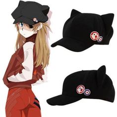 Cat Ears Cap, Asuka Cosplay, Ken Anime, Anime Hats, Cat Ears Hat, Cute Caps, Neon Evangelion, Cosplay Accessories, Fleece Hat