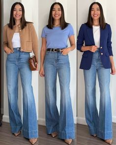 Casual Chic Attire For Women, Business Casual Florida Work Outfits, Most Comfortable Jeans, Looks Jeans, Blue Jean Outfits, Mom Outfit, 2024 Style, Elegante Casual