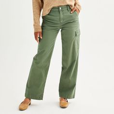 These stylish women's cargo utility pants from Sonoma Goods For Life are sure to quickly become a favorite pair in your wardrobe.Click on this WOMEN'S GUIDE to find the perfect fit and more! These stylish women's cargo utility pants from Sonoma Goods For Life are sure to quickly become a favorite pair in your wardrobe. Click on this WOMEN'S GUIDE to find the perfect fit and more! FEATURES Button & zipper closure Contour waistband 6 pockets Twill fabric construction UnlinedFIT & SIZING Regular: 3 Petite Size Chart, Fabric Construction, Utility Pants, Women Cargos, Denim Flares, Womens Size Chart, Twill Fabric, Bottom Clothes, Life Size