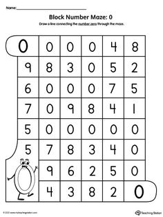 the number maze worksheet for children to learn numbers and place them in their hands