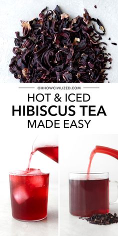 hot and iced hibiscus tea made easy