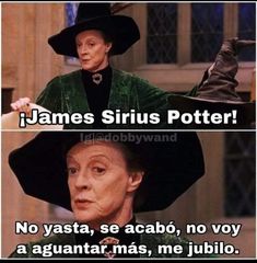 an older woman wearing a black hat and green jacket with the caption'i james sirius potter no ya esta, se acabo, no voy a aguantar mas, me jublio