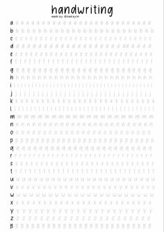 the handwriting worksheet is shown in black and white