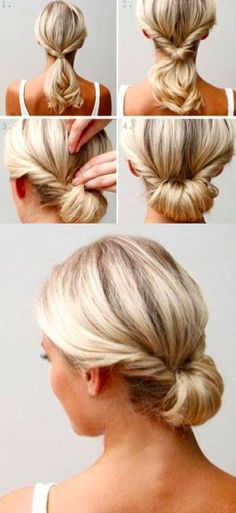 Easy Updo Hairstyles Tutorials, Updo Hairstyles Tutorials, 5 Minute Hairstyles, Diy Wedding Hair, Easy Updo Hairstyles, Chignon Hair, Easy Hair Updos, Peinados Fáciles Para Cabello Corto, Low Bun