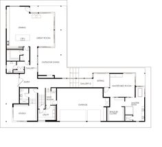 the floor plan for a house with two levels