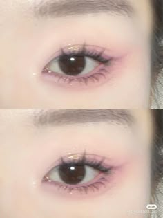 Eye Makeup Coquette, Pink Makeup Looks Douyin, Douyin Pink Makeup, Ballet Core Makeup, Natural Purple Makeup, Cupid Makeup, Eyeshadow Pink, Cute Eye Makeup, Korean Eye Makeup