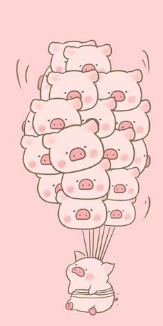 a bunch of donuts that are in the shape of a teddy bear flying through the air