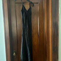 Victoria’s Secret Maxi Slip Dress / Long Nightgown- Xs 100% Silk Black V Neck Deep V Back Adjustable Straps 2 Slits - One On Each Leg Unlined Can Be Worn As Lingerie Or Sexy Slip Dress Slip Dress Long, Long Nightgown, Neck Deep, Maxi Slip Dress, Dress Long, Deep V, Night Gown, Women's Intimates, Victoria’s Secret