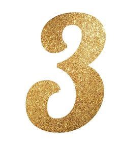 the number eight is made out of gold glitter