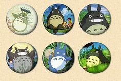 the buttons have different images of cartoon characters on them, including totoro and totor