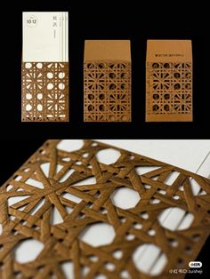 some type of laser cut out on the side of a piece of paper with holes in it