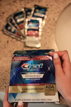 At Home Teeth Whitening, Home Teeth Whitening, Crest White Strips, Teeth Whitening Strips, Best Teeth Whitening, Oral Care Routine, Receding Gums, Coming Up Roses, Natural Teeth Whitening