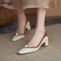 Pearl Shoes, Elegant High Heels, Burgundy Shoes, Low Heel Shoes, Beige Shoes, Designer Dress, Rubber Heels, Dress Party, Drop Shipping