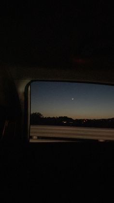 the view from inside a car at night