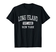 PRICES MAY VARY. This classic established Long Island New York shirt features a traditional distressed athletic design that is perfect to show your hometown pride. Makes a great gift for those who love & are proud to be from Long Island NY. Vintage Long Island New York NY shirt with old school sports worn in look and year established design is available in Mens Womens and Kids Tees, Long Sleeve T-Shirts, Hoodies & Sweatshirts. Just click the brand link to see more. Lightweight, Classic fit, Doub New York Tshirt, Ny Islanders, New York Shirt, New York T Shirt, New York Vintage, Vintage Sports, Sports Design, Design T Shirt, College Fashion