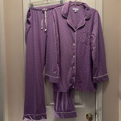 Never Worn New Set Elastic Waistband 2000s Pajamas, Purple Sleepwear, Mens Pajamas, New Set, Pajamas Women, Color Purple, Women's Intimates, Polka Dot, Polka Dots