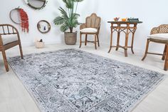 a large rug in the middle of a room