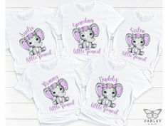 Elephant Baby Shower Shirts for family, Matching Mom & Dad Baby Shower Shirts Our designs are printed on high-quality gender-neutral shirts made of soft cotton. They are super soft, cozy, durable and come in unisex sizes.  *Need a specific size or COLOR? Send us a message & we will do our best to make it happen for you Please Note: Rolled sleeves in pictures is for styling purposes only SHIRT DETAILS Brand - Bella Canvas 100% Airlume combed and ringspun cotton (fiber content may vary for differe Elephant Baby Shower Shirts, Customizable Cute White T-shirt, Personalized Name Print White Shirt As Gift, White Shirt With Name Print For Gift, Customizable White T-shirt For Family Matching, White Custom Print Family Matching T-shirt, White Custom Print Family T-shirt, Cute White Shirt For Family Events, Printed White T-shirt For Birthday