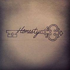 the word honesty written in cursive ink