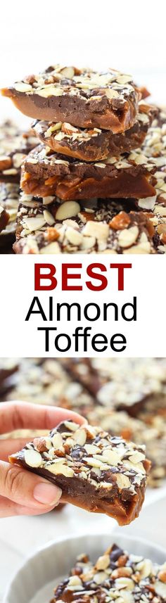 the best almond toffee recipe is made with only three ingredients, and it's so easy to make