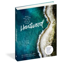 the book cover for hartwood, with an aerial view of the ocean and beach