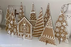 Cardboard Gingerbread Village, Cardboard Forest, Dit Christmas, Christmas Stage Decorations, Piping Ideas, Cardboard Gingerbread, Cardboard Gingerbread House, Homemade Gifts Christmas, Fun Christmas Party Ideas