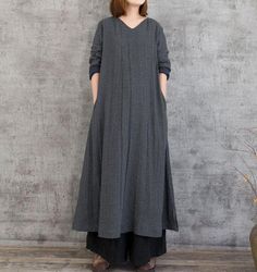 Linen maxi dress, dark red dress women, black maxi dress, floor length dress, dr... Dark Red Dress, Maxi Dress Dark, Short Beach Dresses, Maxi Dress Long Sleeve, Dark Red Dresses, Short Dress White, Linen Dress Women, Mode Abaya, Floor Length Dress