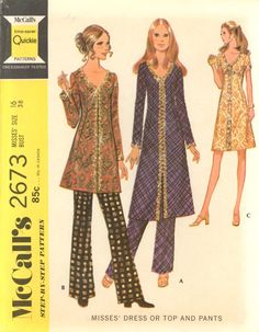 misses dress or top and pants sewing pattern