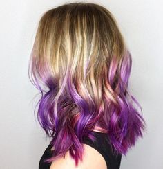 Lavender Ombre Hair, Lavender Purple Hair, Blonde And Purple Hair, Purple Hair Tips, Lavender Hair Ombre, Purple Hair Color Ombre, Lavender Ombre