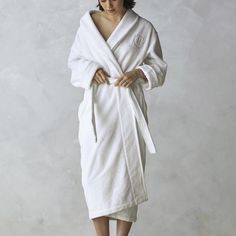 Frontgate Resort Collection™ Plush Robe Flannel Robe, Terry Cloth Robe, Plush Robe, Natural Beauty Brands, Soft Robes, Silk Robe, Resort Collection, French Blue, Kimono Fashion