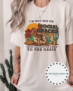 Ready to Press DTF Transfer - I'm Not Big On Social Graces - Garth Brooks - Retro Cowboy - Country -  DTF - Screen Print - Custom Transfers Social Graces, Friends In Low Places, Country Bands, Dark Fabric, Garth Brooks, Ink Transfer, Dtf Transfers, Fabric Bag, White Ink