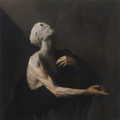 a painting of a man with his arms crossed