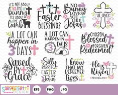 easter svt bundle with cross and flowers