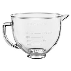 a glass measuring cup on a white background