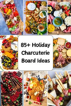 a collage of different types of holiday charcuteries