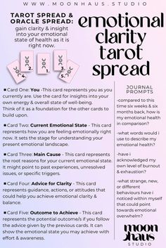 an advertisement for tarot cards with the caption's description in english and spanish