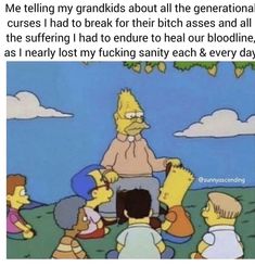 the simpsons is talking to children about their health and diet choices in this funny meme