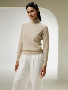 This light and soft regular fit sweater epitomizes luxury with the finest fibers of premium Mongolian cashmere, ensuring a flawless combination of classic design and style, is an essential piece for base layering. Lily Silk, Winter Products, Camisole Set, Cable Knit Turtleneck Sweater, Silk Knit, Oversize Fashion, Sweater For Women, Cashmere Turtleneck, Knitwear Tops