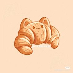 an illustration of a croissant laying on its side