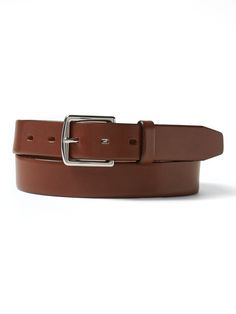 A versatile dress belt, made in luxurious, smooth and sturdy Italian leather.  Approximately 1. 25" wide.  ful grain leather 100% Elegant Everyday Leather Belt, Modern Belts With Removable Belt For Business Casual, Leather Belt With Removable Buckle For Semi-formal Occasions, Classic Brown Belt Buckles For Work, Elegant Leather Belt With Smooth Grain, Elegant Everyday Brown Belt, Modern Bridle Leather Belt For Business, Elegant Brown Belt For Everyday, Modern Leather Belt For Semi-formal Occasions