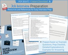 job interview preparation and reference for easy interview prep