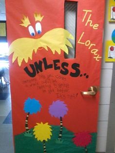 a door decorated to look like the lorax