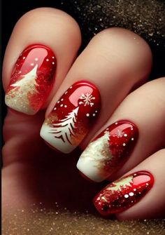 Winter Nail Art, Christmas Nail Designs